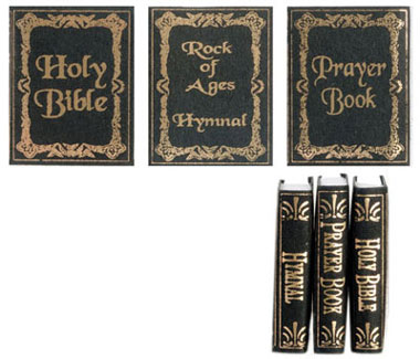 Dollhouse Miniature Religious Set - Black, 3pc